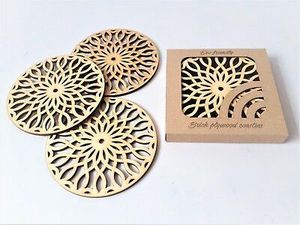 Posavasos personalizado moderno respetuoso con el medio ambiente 3,75 sublimación Hardboard Mdf Squarestone con posavasos trasero de corcho - Product Image 2