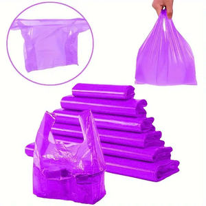 Colorful HDPE/LDPE Supermarket T-<b>Shirt</b> Bag with Custom Printing Recycled Materials for Shopping - Product Image 4