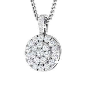 Pendentif rond en or 14 carats et diamants naturels brillants pour femmes - Product Image 1