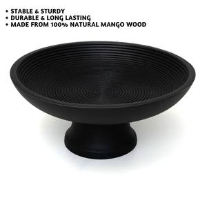 Bol de service rond en bois finition naturelle bol à salade et bol à fruits de conception classique pour vaisselle faite à la main personnalisée - Product Image 6