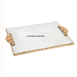 ถาดหินอ่อนทำมือคุณภาพพรีเมียม พร้อมขาตั้งโลหะดีไซน์เนอร์ สำหรับอุปกรณ์โรงแรม ถาดเสิร์ฟ ดีไซน์สร้างสรรค์ ในราคาที่ยอมรับได้ - Product Image 2