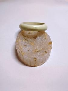 Handmade Plain Wooden white and Cream Bangles <b>for</b> <b>Girls</b> & Women in round Shape - Product Image 3