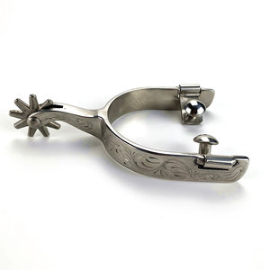 Espuelas y Botas Vaqueras de Acero Inoxidable Personalizables de Alta Calidad para Equitación, Color Negro, Cincha Equina Incluida - Product Image 3