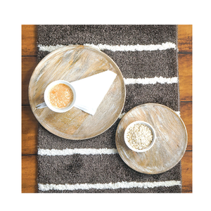 Assiette chargeur en bois créatif design sculpté en blanc et décoration de mariage vaisselle assiette vaisselle polie et vaisselle - Product Image 2