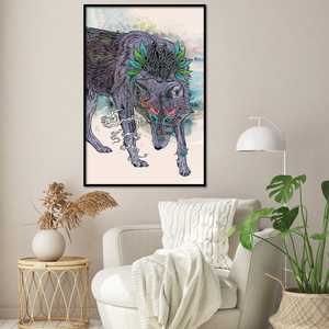 โปสเตอร์จิตวิญญาณผู้เดินทางของแมท มิลเลอร์ ศิลปะติดผนังรูปหมาป่า - Product Image 4