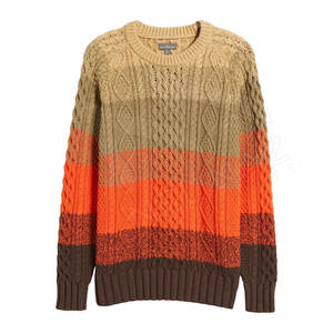 Suéter cálido de invierno con cuello redondo de la mejor calidad para hombre, diseñador personalizado de fábrica, lana tejida a mano transpirable - Product Image 1