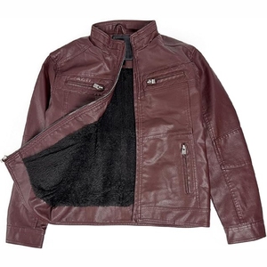 New 2025 Premium Quality Wholesale OEM Customized Outdoor Vintage Waterproof High Street <b>Stand</b> Collar Men Leather Jacket - Product Image 4