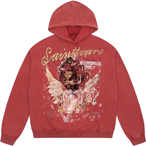High Street Unisex Angel Graphic Printing 3D Cotton Hoodie Pullover Hoodie Vintage Heavyweight trendy Hip Hop Hoodies Unisex - Product Image 1