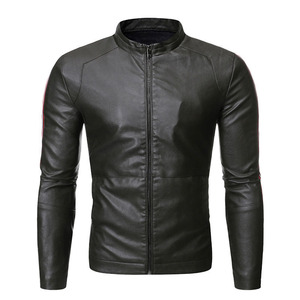 Couleur personnalisée 100% Veste d'hiver en cuir de vache pour hommes Manteau à col montant résistant à l'eau avec tissu en toile - Product Image 6