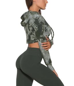 เสื้อฮู้ดครอปแขนยาวคุณภาพสูงสำหรับผู้หญิง สั่งทำได้ ออกแบบลายพิมพ์ด้วยเทคนิค Sublimation ด้านหน้า ใช้ได้ในชีวิตประจำวัน ฤดูหนาว - Product Image 3