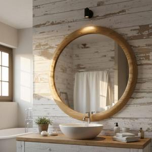 Miroir mural décoratif en bois de qualité export pour l'entrée, projets de décoration intérieure et accents muraux disponibles au meilleur prix - Product Image 1