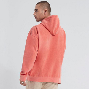 เสื้อฮู้ดดี้ผู้ชายสไตล์วินเทจ แขนยาว ทรงโอเวอร์ไซส์ ผ้าคุณภาพสูง สีพื้น ล้างสีแบบแอซิด  สำหรับฤดูใบไม้ร่วง  แบบลำลอง  รับสั่งทำสีพื้นได้ - Product Image 2