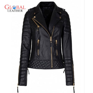 Chaqueta de cuero de mujer de piel de oveja auténtica ajustada de nuevo estilo personalizado OEM de alta calidad - Product Image 1