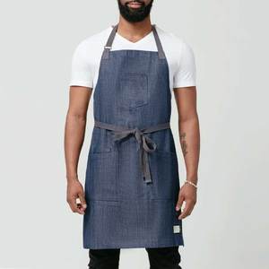 Logo Printed Strap Adjustable <b>Denim</b> <b>Apron</b> Kitchen Chef Wear Lightweight Top Men Customized <b>Denim</b> <b>Apron</b> - Product Image 6