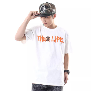 OEM servicio bajo MOQ alta calidad personalizado barato camisetas Casual Muscle Fit manga corta patrón sólido cuello redondo 220 gramos en blanco - Product Image 6