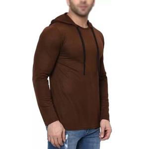 Personalizado cuello redondo con capucha ligero hombres algodón poliéster venta al por mayor sudadera camiseta Sudadera con capucha hombres sudaderas con capucha - Product Image 1