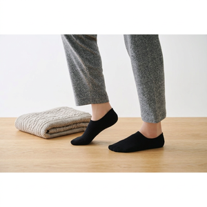 Wonsox Korean Brand Anti Slip <b>Invisible</b> Cotton Knitted Sneaker <b>Socks</b> for <b>Men</b> Silicone Heel Patented 90 Degree O Shape Fit Design - Product Image 1