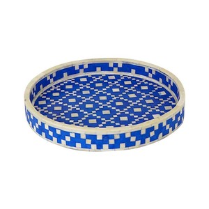 Plateaux de service de luxe faits à la main en résine et en os avec incrustation Design fantaisie Fabriqué en Inde à vendre - Product Image 1