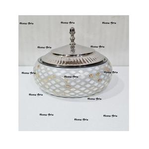 Good Quality Wood and MOP Casserole Dish Latest Design Round Shape Food Serving Hot Pot for Wholesale Supplier - Product Image 4