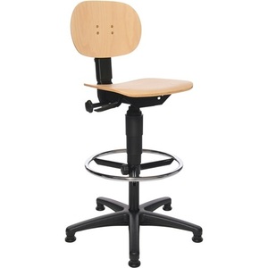 Chaise de bureau pivotante TOPSTAR Tec 11 avec patins pour sol et anneau de pied en hêtre 590-840 mm - Product Image 1
