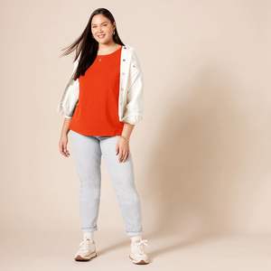 Camiseta Premium Plus Size para Mujer, Tejido Suave con Tacto de Pluma, Ajuste Delgado, Verano, Ecológica, Spandex/Algodón, Capa Suave y Fresca - Product Image 6