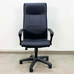 เก้าอี้สำนักงาน HOM1033-02 แบบพนักพิงสูง ปรับระดับได้ หมุนได้ พร้อมที่วางแขนเหล็กชุบโครเมียม สำหรับใช้ในโรงงานหรือห้องนอน สีดำ - Product Image 4