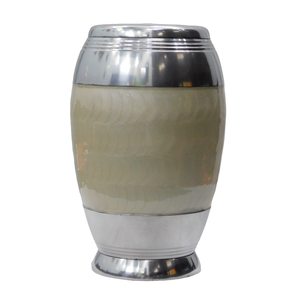 Top Quality Aluminium Adult Cremation Urns With <b>Silver</b> And Ivory Enamel Finished <b>Metal</b> Funeral Urns <b>For</b> Human Ashes - Product Image 1