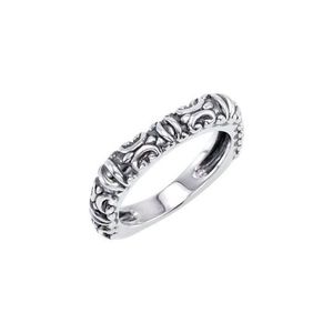 Stuller 14KY Fashionable Vintage Titanium <b>Ring</b> Gold Plated Inlay Number Shape Trendy Stackable Wedding <b>Ring</b> Model 50932:102P - Product Image 1