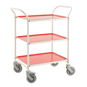รถเข็นทำความสะอาดพลาสติกพร้อมอุปกรณ์เสริมถัง - Product Image 1