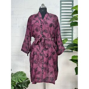 Kimono Vintage de Crepé de Seda, Ligero y Lujoso, Bata Suave y Cómoda, Regalo Perfecto para Mujer, para Usar por la Noche, Tejido para Primavera - Product Image 1