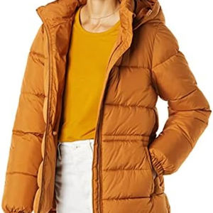 Chaqueta acolchada de invierno acolchada de cuero vegano de alta calidad para mujer, lona corta con capucha, nuevo estilo ligero, punto de burbuja, venta al por mayor, bajo - Product Image 1