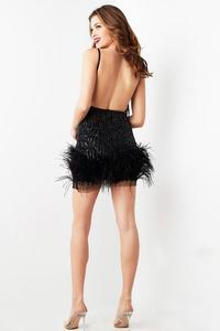 ชุดเดรสเข้ารูปปักเลื่อมสีดำสำหรับไปคลับชุดเดรสบอดี้คอนลายขนนกบราในตัวเซ็กซี่มีเสน่ห์ระบายอากาศได้ดีเป็นมิตรกับสิ่งแวดล้อม - Product Image 4