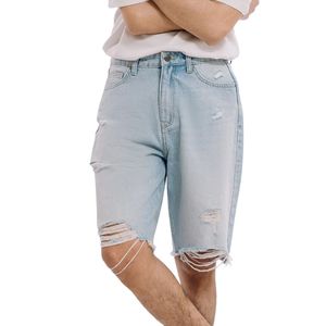 กางเกงยีนส์ขาสั้นผ้าฝ้ายทรงหลวมกระเป๋าทรงหลวมระบายอากาศทนทานมีกระเป๋าสีดำสำหรับฤดูร้อน - Product Image 5