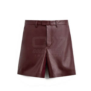 กางเกงขาสั้นหนังแท้สำหรับผู้ชาย, กางเกงขาสั้นแฟชั่นหนังสำหรับผู้ชายระบายอากาศบางกระชับ - Product Image 1