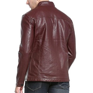 Blouson en cuir véritable pour homme personnalisé Blouson en cuir de moto Blouson en cuir avec fermeture éclair pour homme - Product Image 4