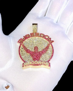 จี้เงินแท้แบบกำหนดเอง925พร้อมเพชรโมอิสสำหรับผู้ชายและผู้หญิงขายส่ง - Product Image 1