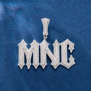 Collier avec pendentif lettre personnalisé plaqué or, serti de moissanite, style hip-hop, bijoux unisexe - Product Image 4