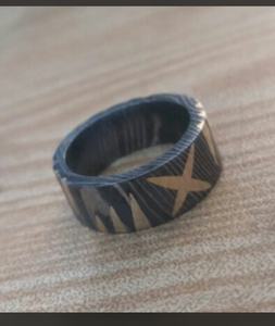 Bague de mariage unisexe en acier Damas fait main pour homme, par le fabricant de couteaux – Outil manuel personnalisé - Product Image 5