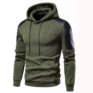 Chándales deportivos de invierno para hombre con estilo, jersey de patrón sólido, Top de cierre con cuello con capucha y pantalones, chándales para hombre - Product Image 2