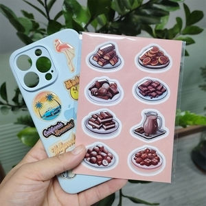 Feuille d'autocollants époxy A6 personnalisée avec fond coloré, impression d'autocollants 3D en relief pour coque de téléphone, prix de gros - Product Image 3