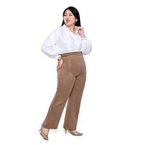 กางเกงทำงาน amantha ด้านหน้าแบนเอวสูงของผู้หญิงต่อต้านริ้วรอยการออกแบบที่หรูหราสวมใส่สบายทุกวันที่ต้องมี - Product Image 2