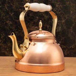 Cafetière en cuivre de forme élégante avec poignée conviviale conçue pour le brassage et le stockage facile - Product Image 6