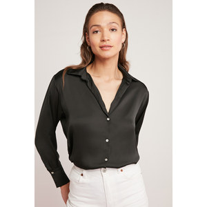Chemise sans poches en tissu satiné pour femme ETHIQUET Yvonne, coupe classique - Product Image 4