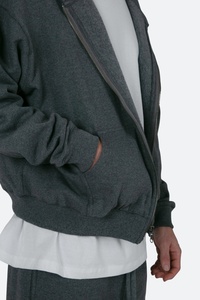 Sweat à capuche zippé avec logo personnalisé pour hommes 100% coton sweats à capuche zippés vierges en éponge de haute qualité pour hommes - Product Image 4