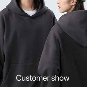 Haute qualité coton uni poids lourd blanc surdimensionné unisexe personnalisé femmes grande taille hommes polaire pull à capuche sweats - Product Image 6