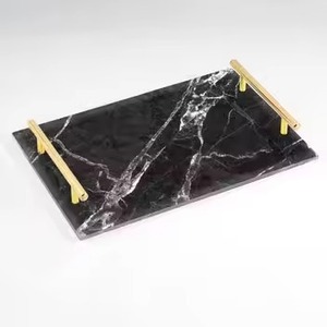 Elegante bandeja de servicio navideña con mango dorado con acabado esmaltado adhesivo impreso ecológico para fiestas de bodas de hoteles - Product Image 6