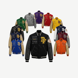 Chaquetas Varsity Clásicas de Cuero al por Mayor, Cuerpo de Lana, Cierre de Botones, Chaqueta Universitaria de Béisbol Personalizada de Alta Calidad para Hombre - Product Image 1