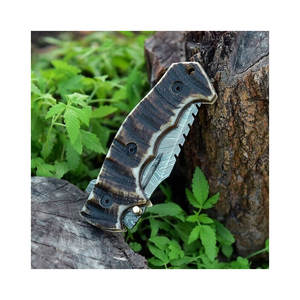 Tracker lame fixe fait à la main damas acier bois couteau de poche survie en plein air chasse Camping OEM - Product Image 5