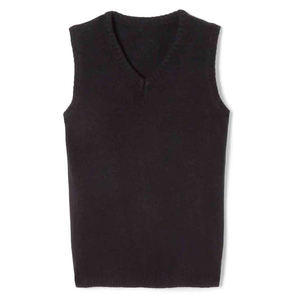 Gilet pull personnalisé pour collège, col en V, 100 % acrylique, anti-boulochage, style unisexe, logo personnalisé, uniforme scolaire sur mesure - Product Image 1