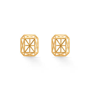 Pendientes de Oro con Esmeralda y Circonita - Joyería Geométrica Clásica y Moderna para Fiestas y Regalos - Product Image 3